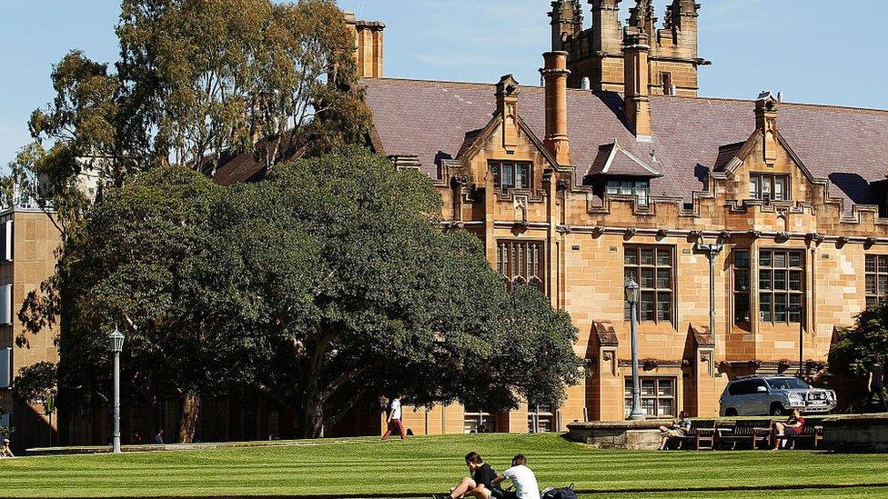 Students at an Australian university campus