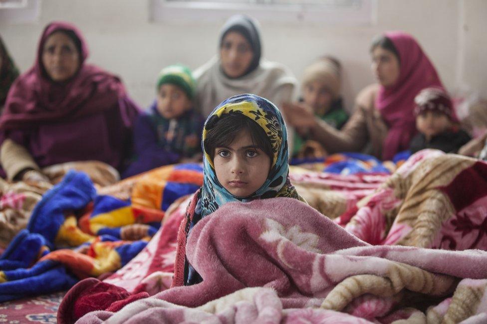 A young girl at the camp in Uri.