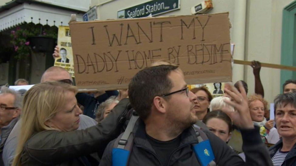 Seaford station protest