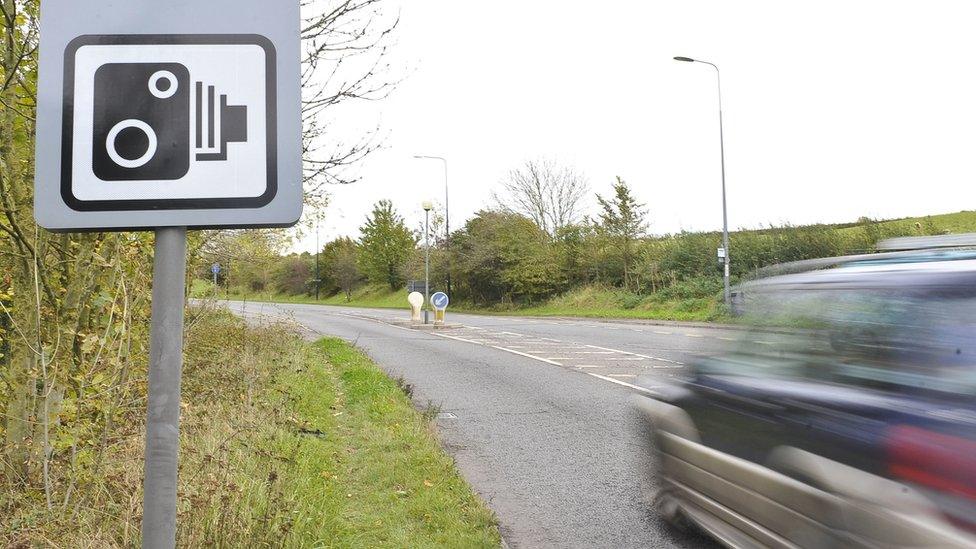 Speed camera sign