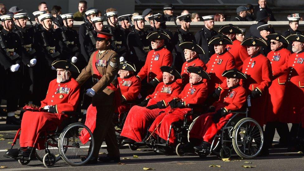 Lance Sergeant Johnson Beharry and Chelsea pensioners