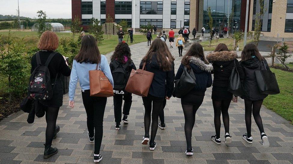 Pupils walk to schools