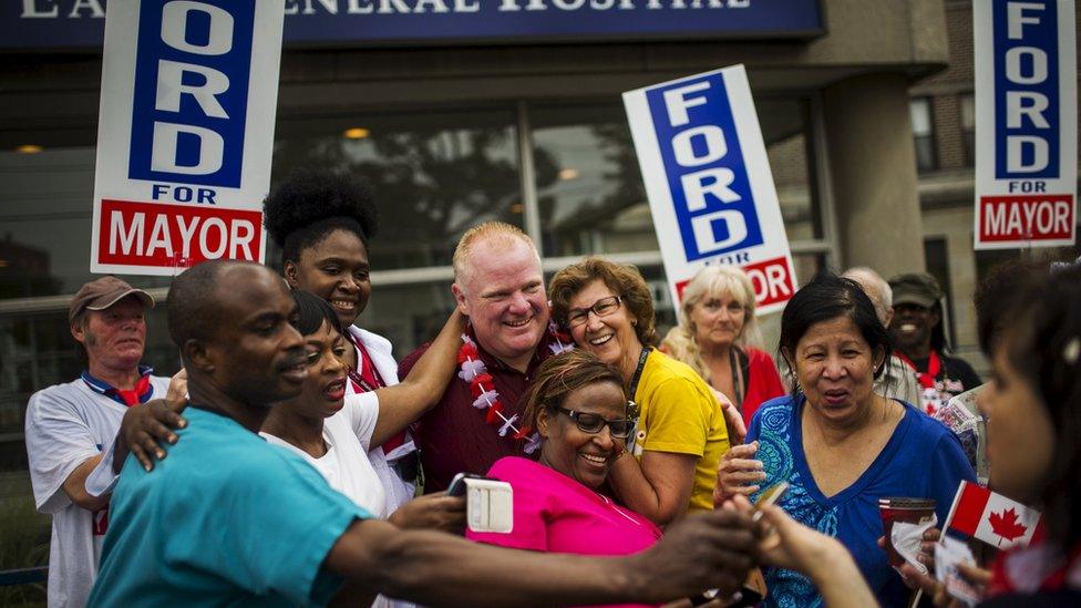 Rob Ford with supporters