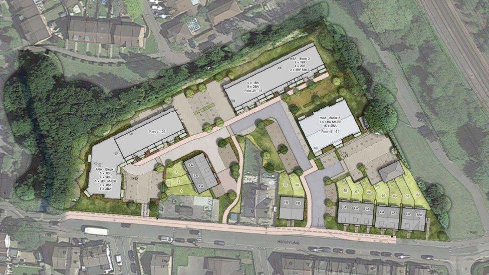 A map of the plot of proposed houses