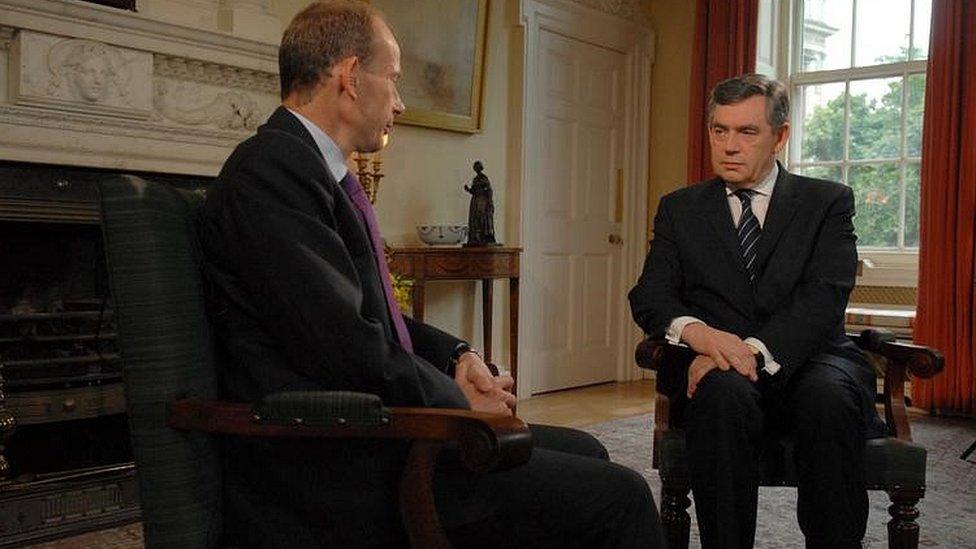 Gordon Brown speaking to the BBC's Andrew Marr