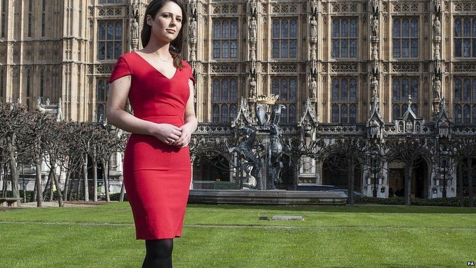 Nicola Thorp outside the House of Commons