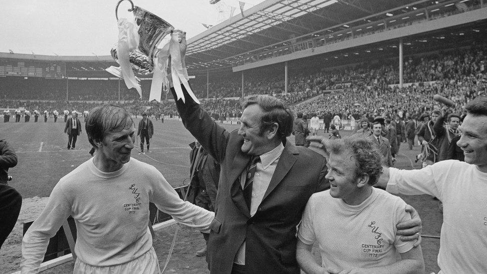 Don Revie after Leeds won the FA Cup in 1972