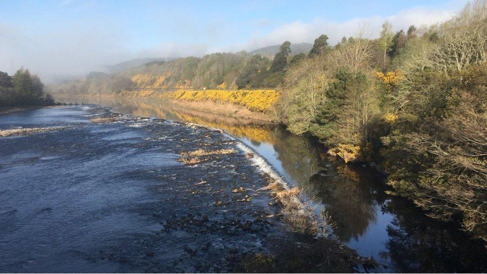 Low water level on the River Ness during last month's dry weather