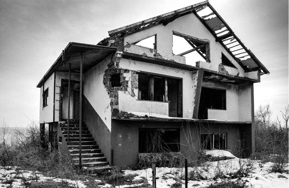 A destroyed home