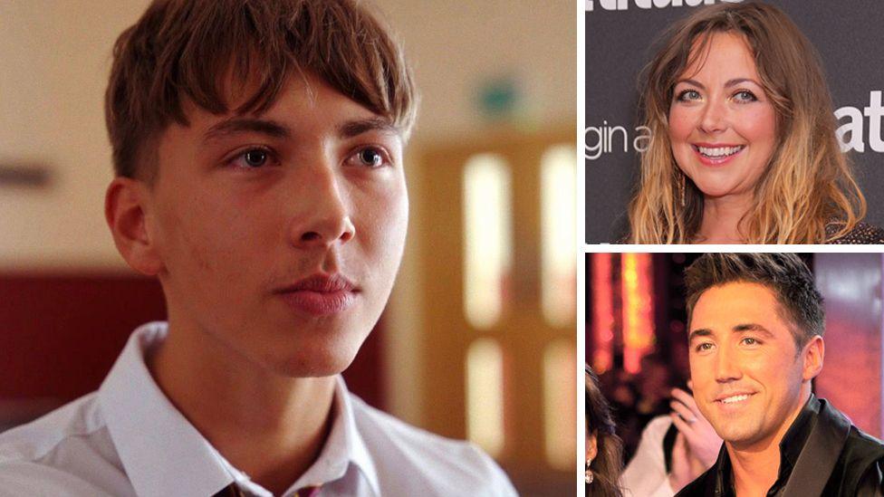 Dexter Henson main picture with small box out images showing headshots of Charlotte Church and Gavin Henson 