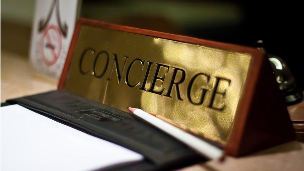 hotel concierge sign