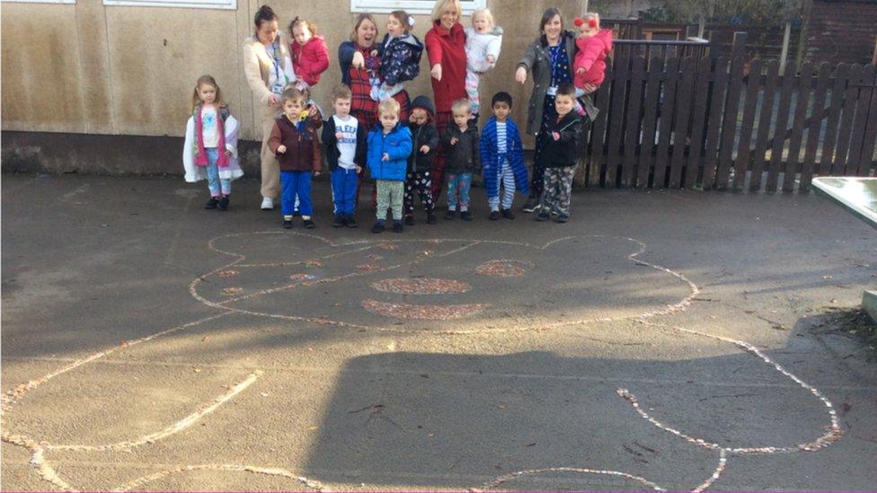 A Pudsey made out of pennies