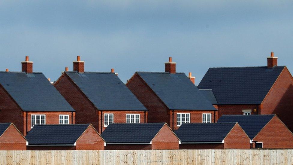 Rooftops of new homes