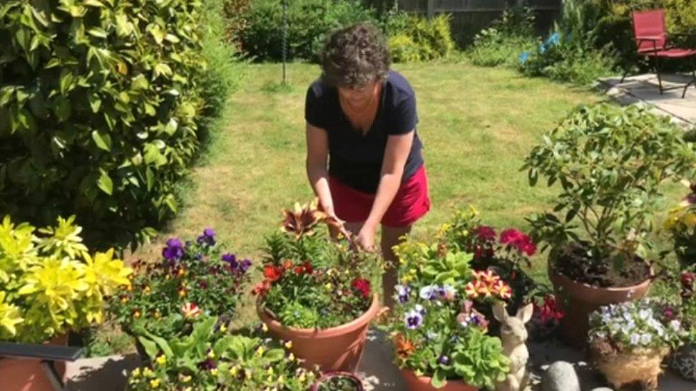 Lissey Boult in her garden