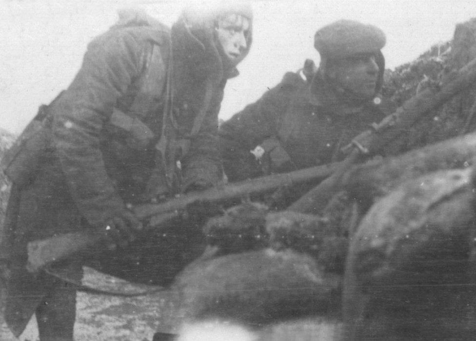 1/4th Battalion, Suffolk Regiment Territorial Force soldiers on sentry duty