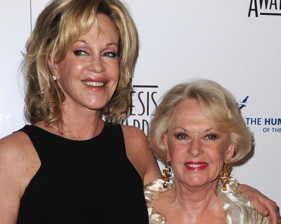 Actors Melanie Griffith and Tippi Hedren arrive at the 24th Genesis Awards held at the Beverly Hilton Hotel on March 20, 2010 in Beverly Hills, California.