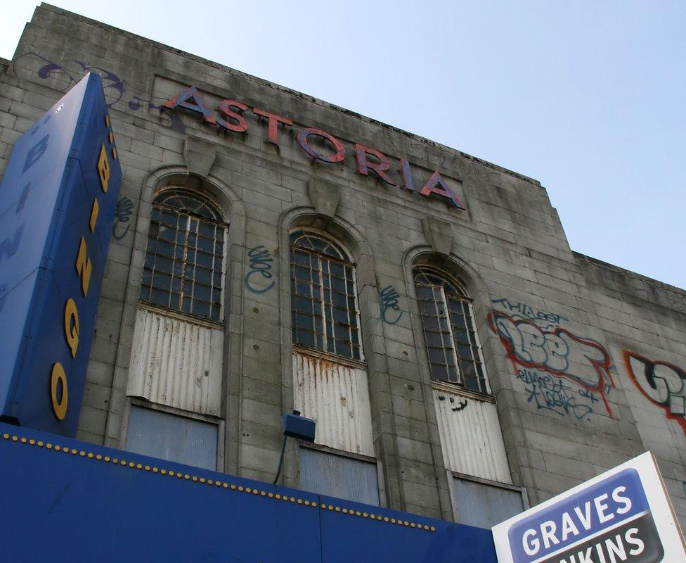 The derelict Astoria cinema in Brighton, later used as a bingo hall. Picture taken in April 2008.