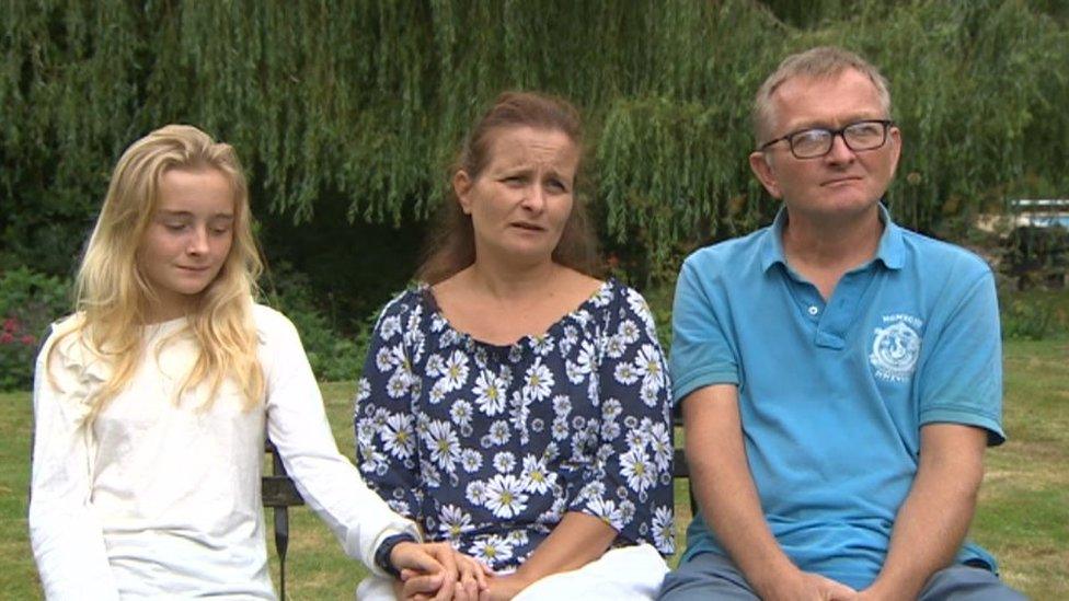 Eddie's sister Amelie Jarman, mother Barbara Genda and father Harry Jarman