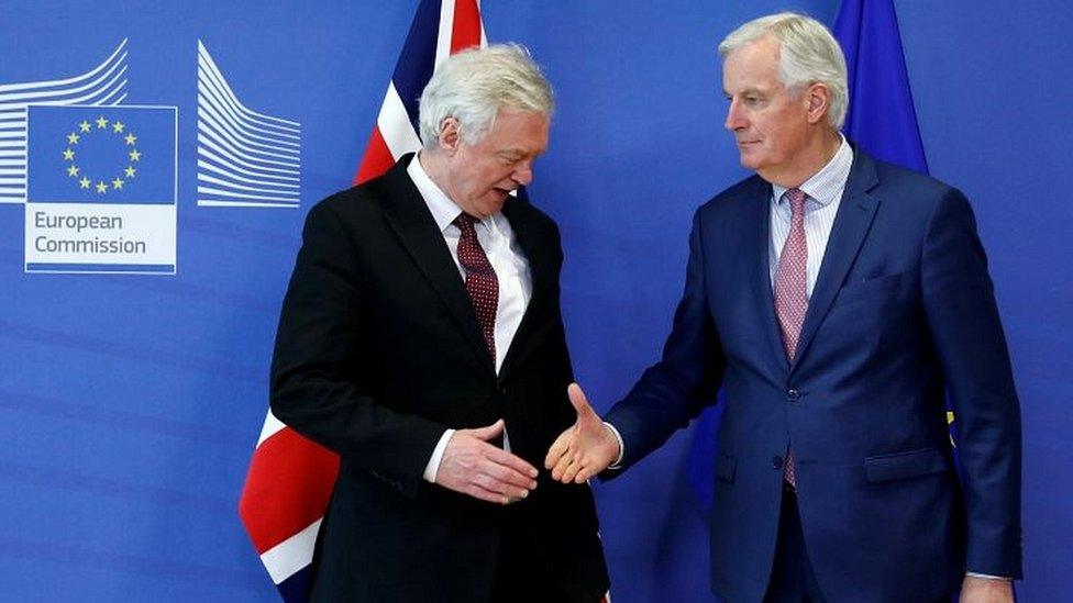 David Davis and Michel Barnier