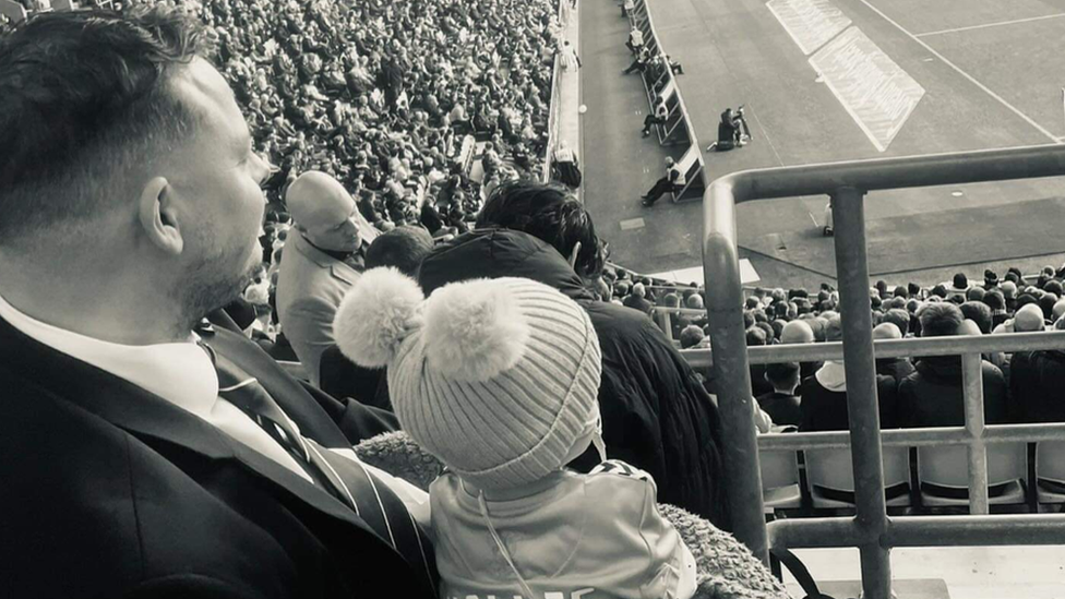 Hallie at a football match