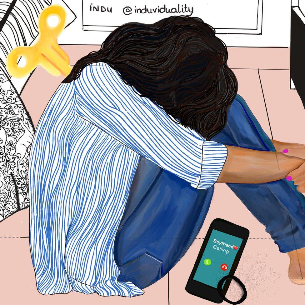 An illustration from Indu Harikumar's #LoveSexandTech series