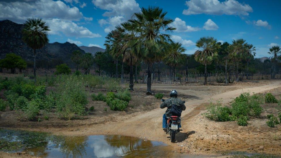 Ivonaldo on his motorbike