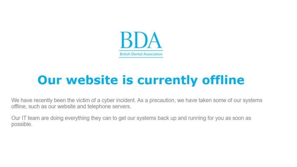 A message displayed on the BDA's website.