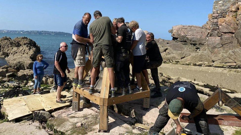 Brixham Time and Tide Bell installation