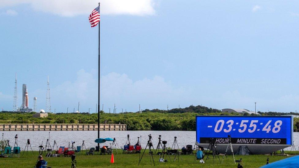 Kennedy Space Centre, Florida USA with countdown to launch