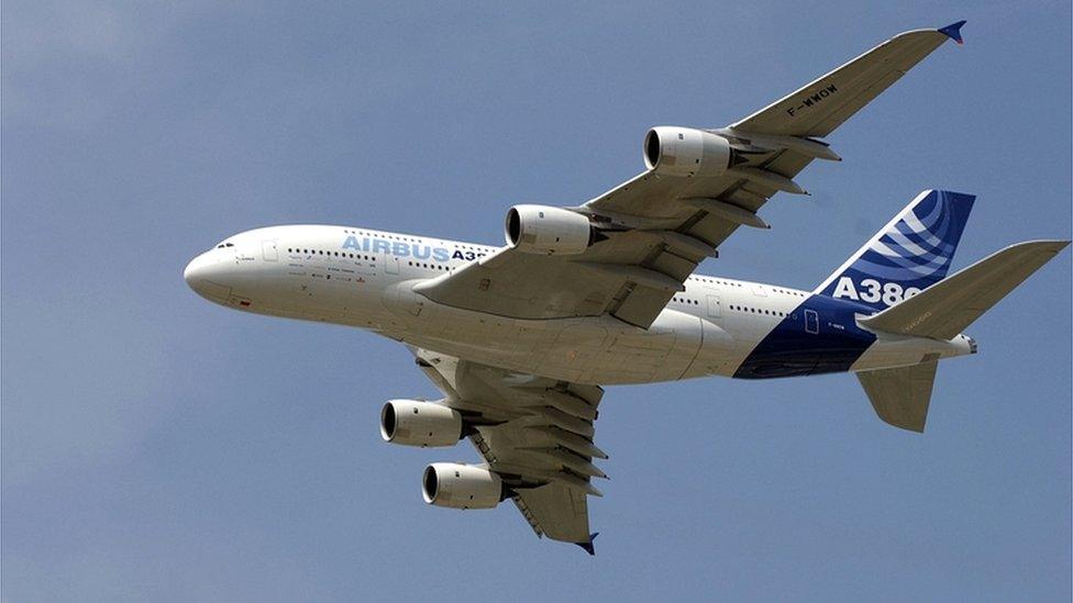 Airbus A380-800 aircraft at the Farnborough Air Show