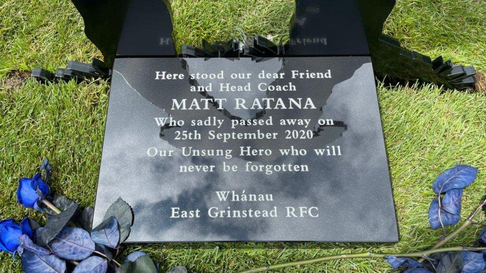 Plaque to Matt Ratana