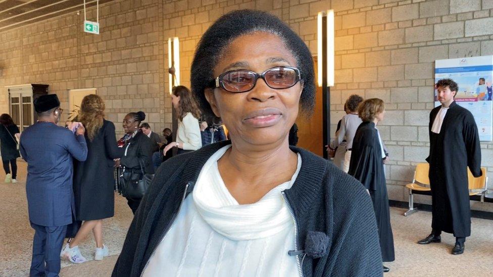 Esther Kiobel pictured inside the court building in The Hague