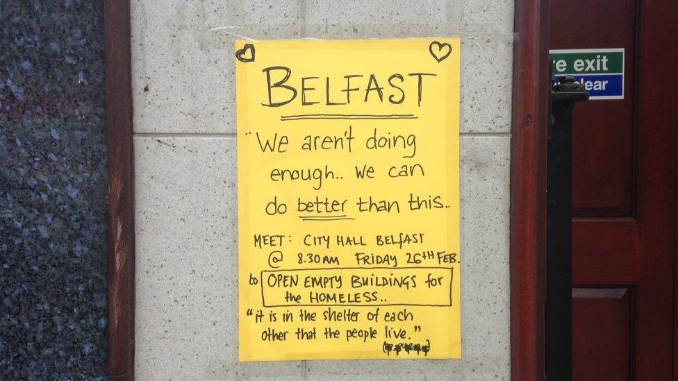 People have begun paying tribute to the homeless man who died in Belfast on Wednesday evening