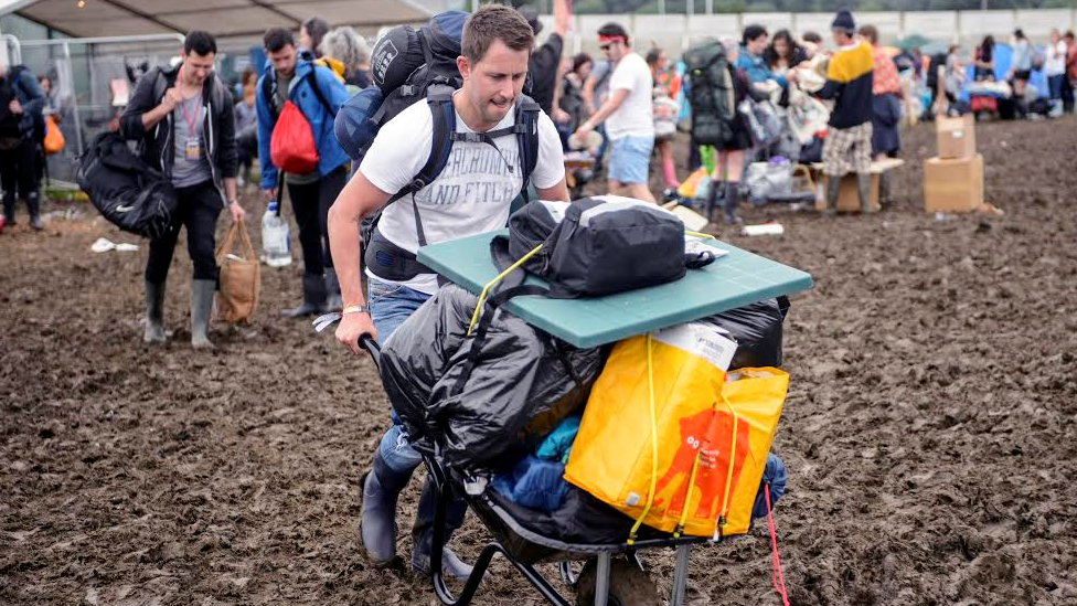 Glastonbury arrivals