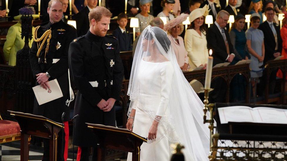 Prince Harry and Meghan at the altar