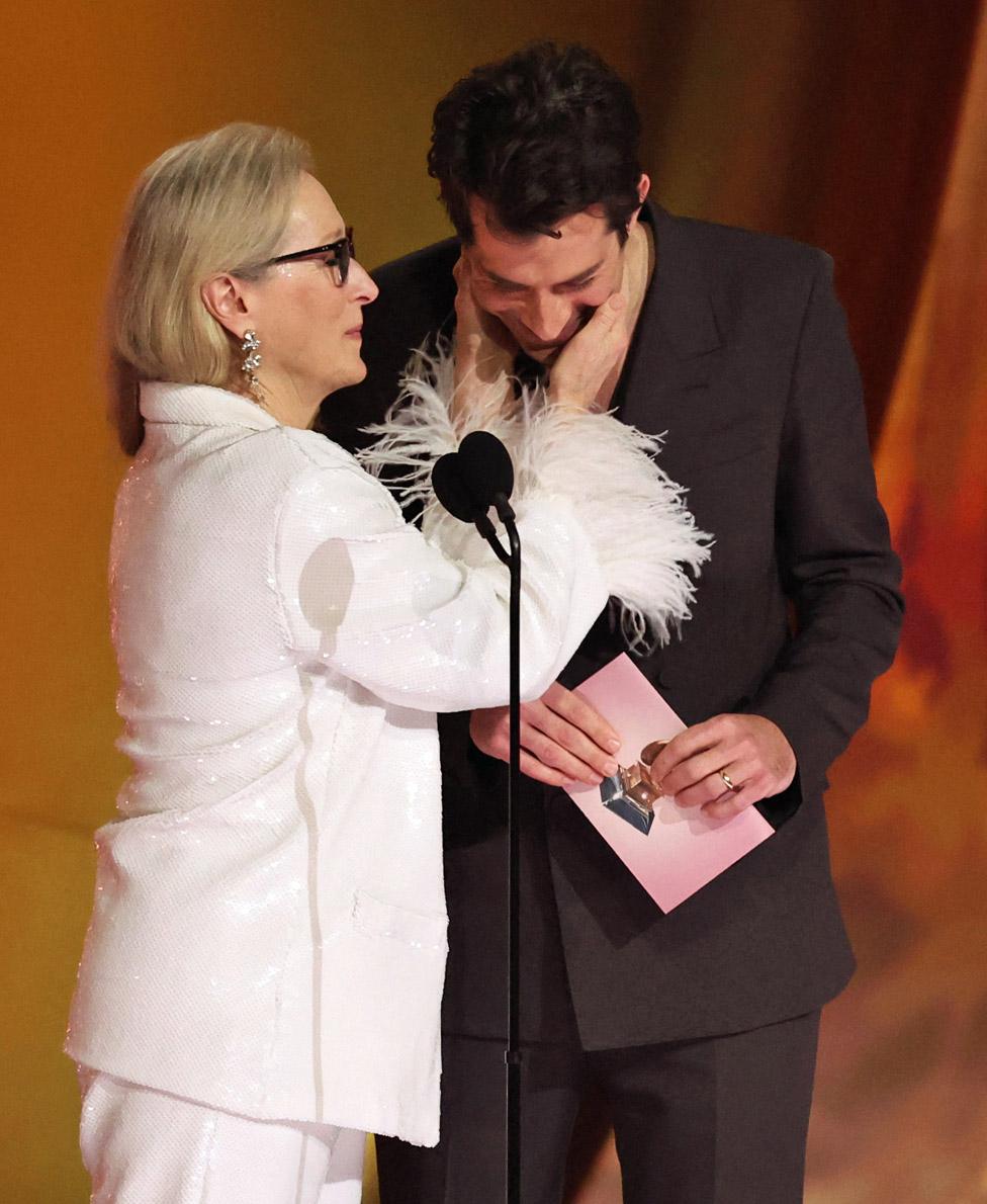 Meryl Streep and Mark Ronson at the Grammys