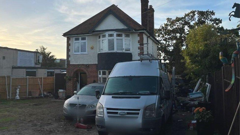 A garage wall collapsed at the property in Clacton