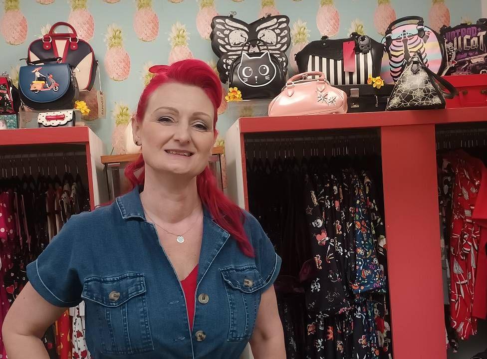 Angela Robinson, who runs a vintage clothing store in Pontypridd Market