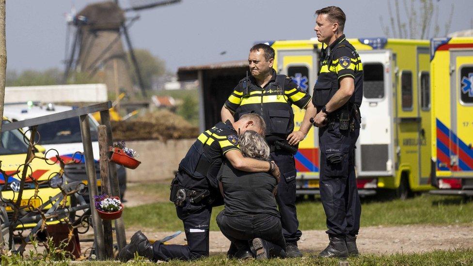 Police at the care farm in Alblasserdam