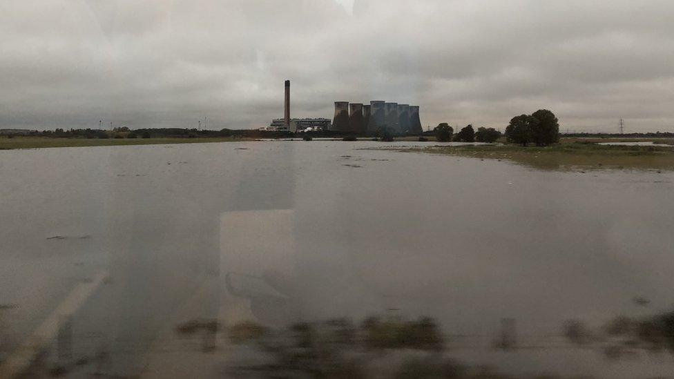 A view from a train near Selby