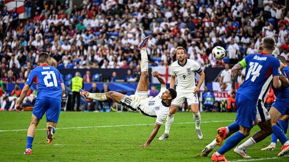 Jude Bellingham scoring an overhead kick