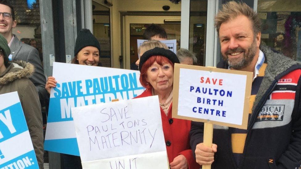 Paulton Maternity Services protest against cuts