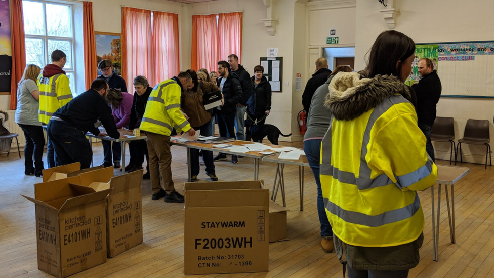 People queuing up to desk