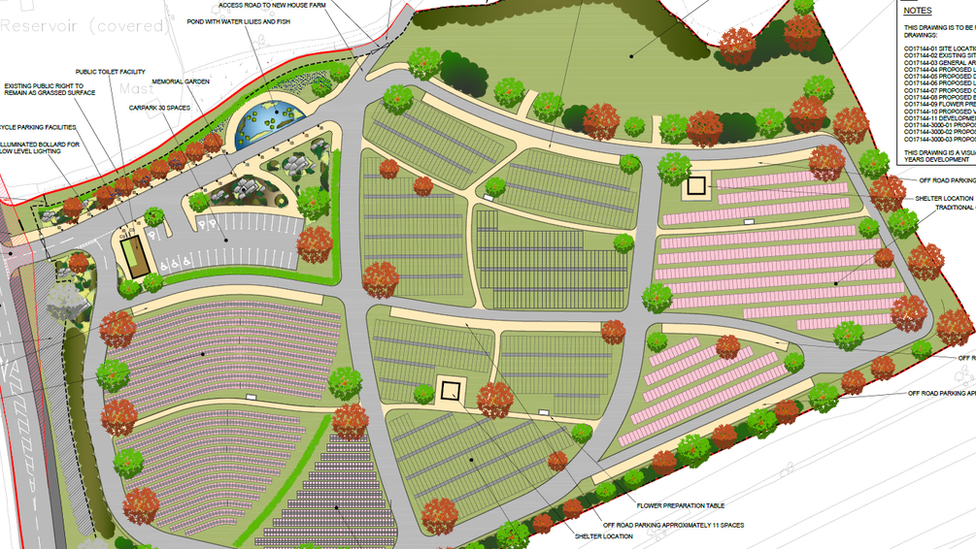 Plans for the new cemetery