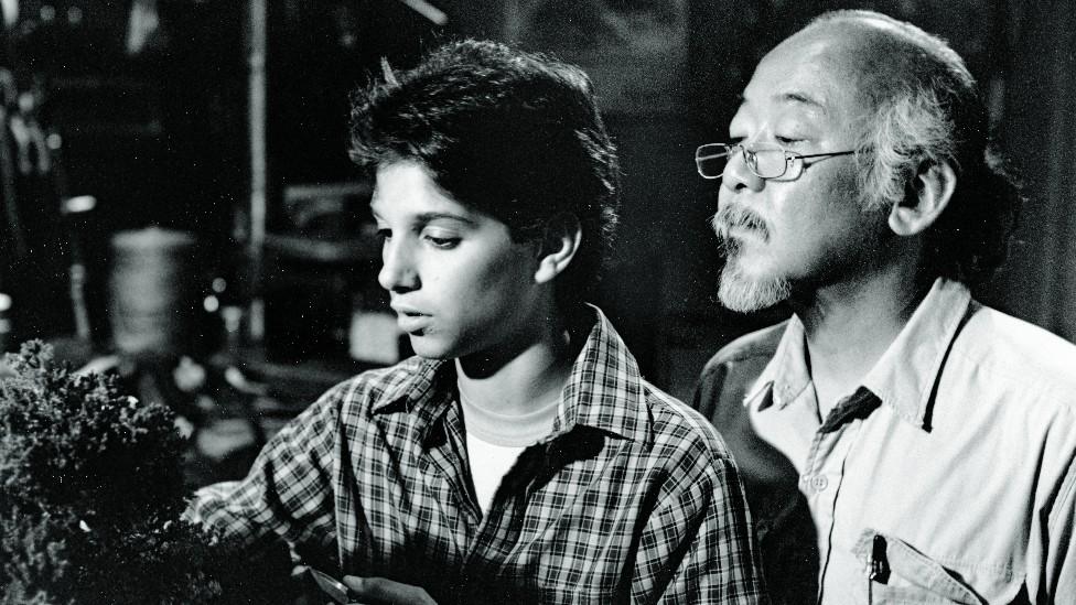 Ralph Macchio and Pat Morita