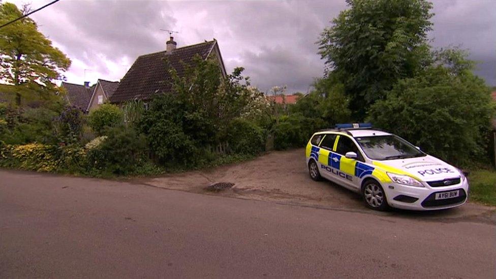 He was held after the death of a 70-year-old woman at her home in Rattlesden, Suffolk, at around 12:30 BST on Monday.