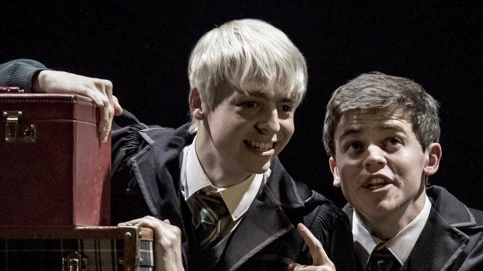 Anthony Boyle on stage with fellow cast member