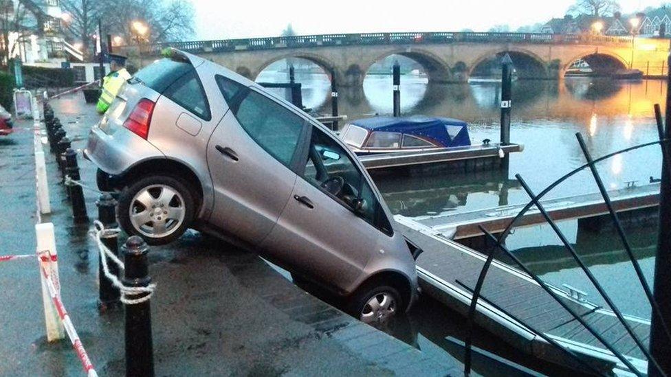 The car in the river