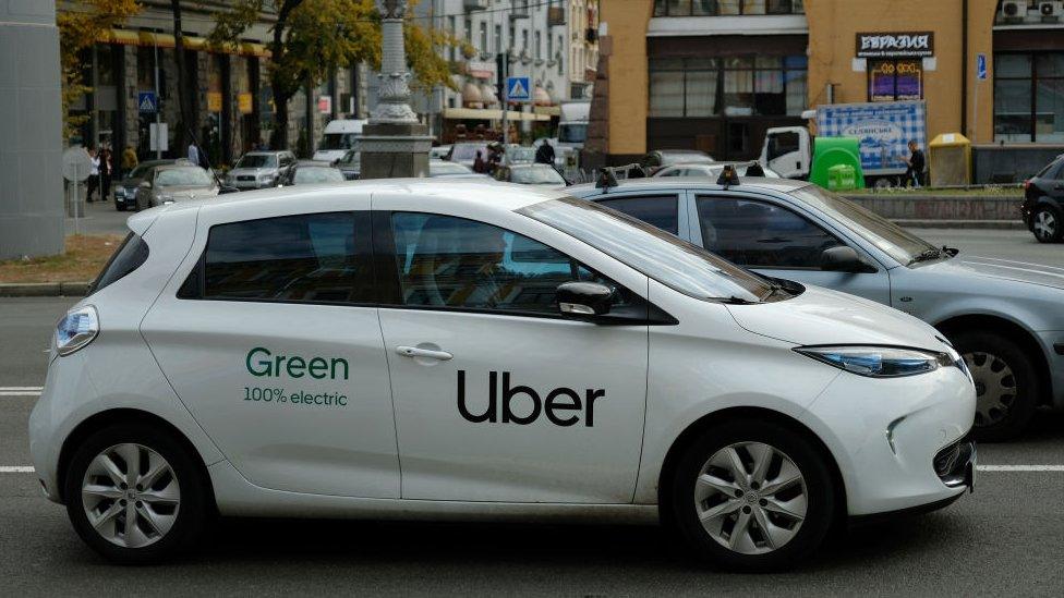 An Uber car in Kiev