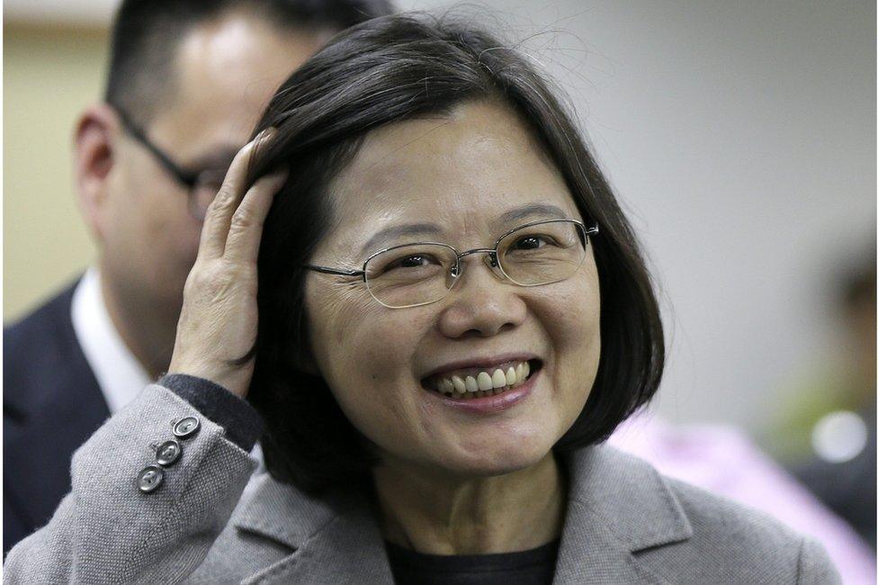 Taiwan opposition leader and president-elect Tsai Ing-wen reacts during an interview before their meeting for parliament reform in Taipei, Taiwan, 20 January 2016.